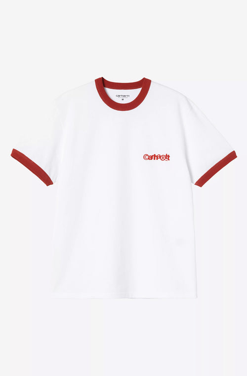 T-shirt CARHARTT Ringer Organic Blanc/Rouge