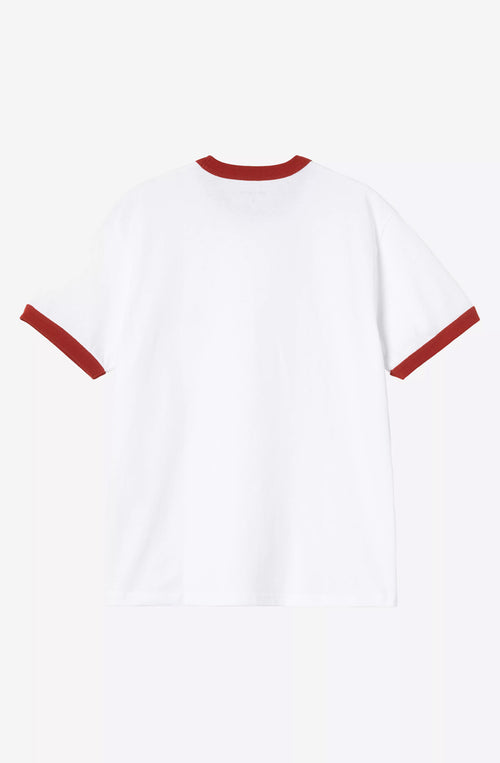 T-shirt CARHARTT Ringer Organic Blanc/Rouge