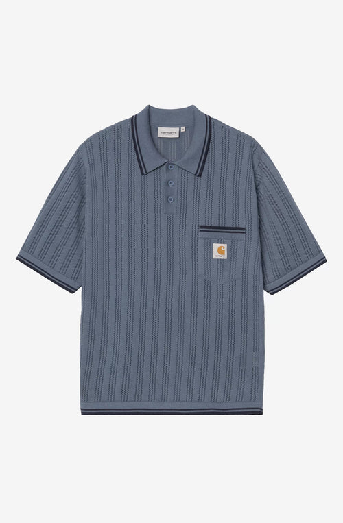 Carhartt WIP Polo Ramsey Velvet Blau