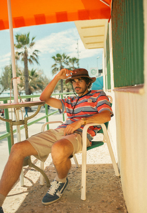 T-shirt Stripes Island Blue/ Pink