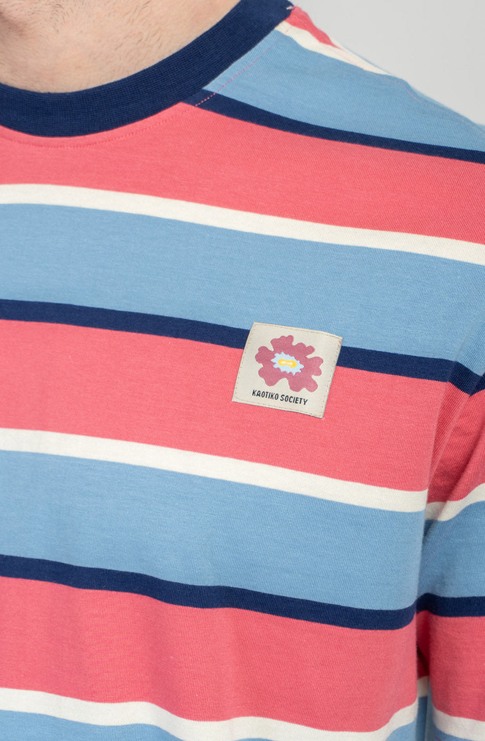 T-shirt Stripes Island Blue/ Pink