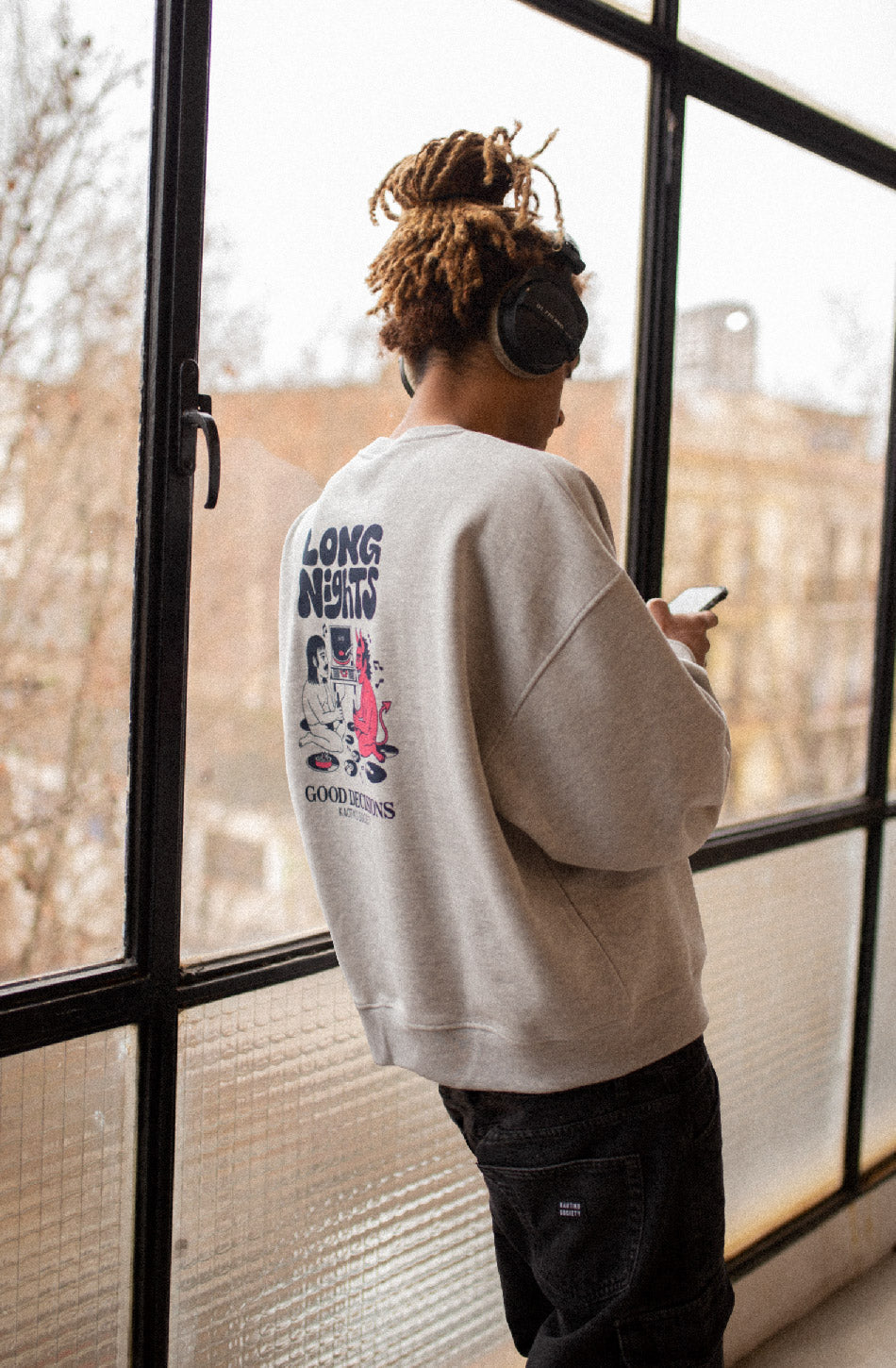 Sweat-shirt Long Nights Gray