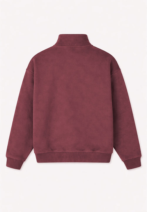 Sudadera Zipper Focus Burgundy unisex de algodón Kaotiko BCN