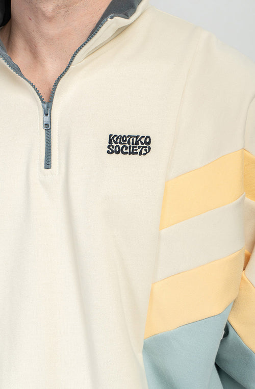 Sweat à capuche Half-Zip Clark Bone/Cloud