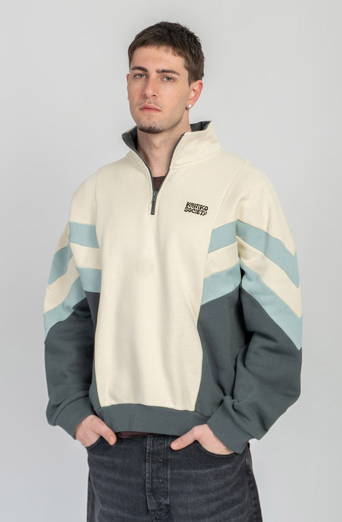 Sweat-shirt à demi-zip Clark Bone/Green