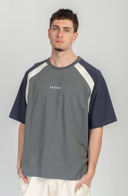 T-shirt court Lennox Heura/Bleu marine