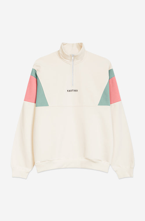 Sweat Arthur Ivoire/Bleu pâle/Saumon