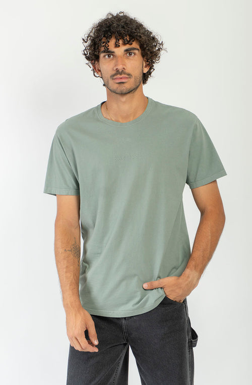 T-shirt Basic délavé kaki