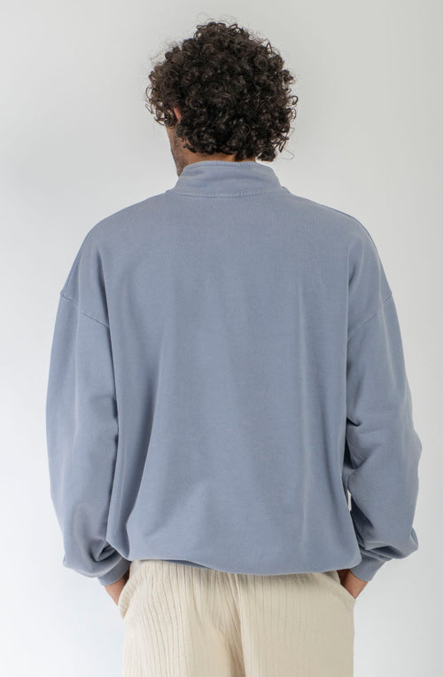Sweat Zipper Washed Ski Steel