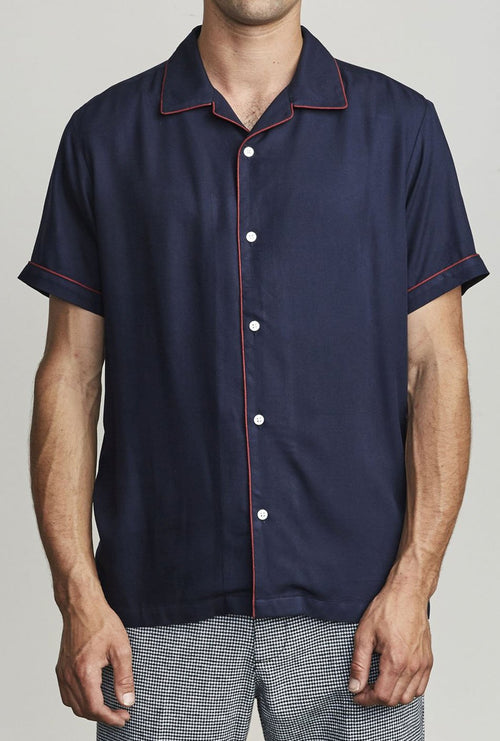 T-shirt RVCA That'll Do Hi Grade II Button-Up Bleu Marine
