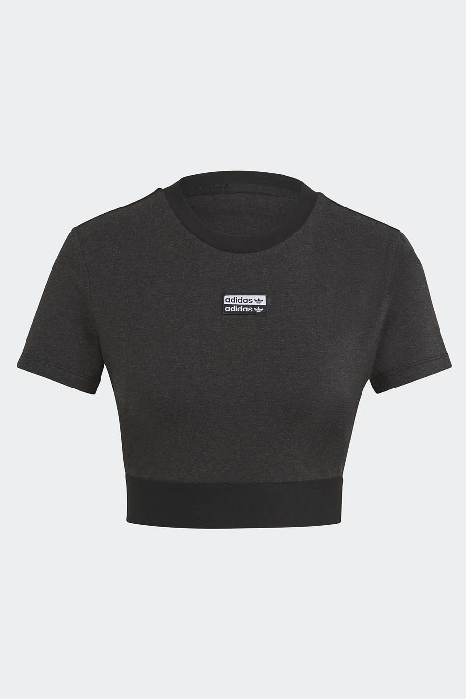 T-shirt Adidas recadrée Noir Melange