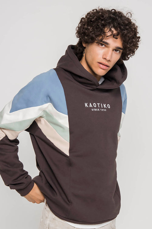 Sweat-shirt Capuche Ewan Gris/Bleu/Ivoire/Vert