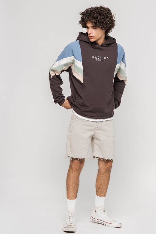 Sweat-shirt Capuche Ewan Gris/Bleu/Ivoire/Vert
