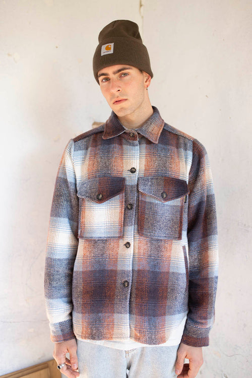 Surchemise à Carreaux Marron/Bleu clair