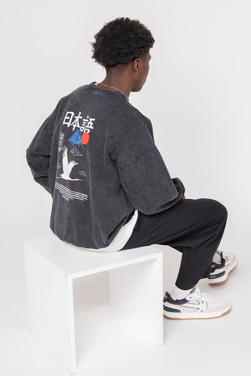 Sweat Washed Heron Japan Black