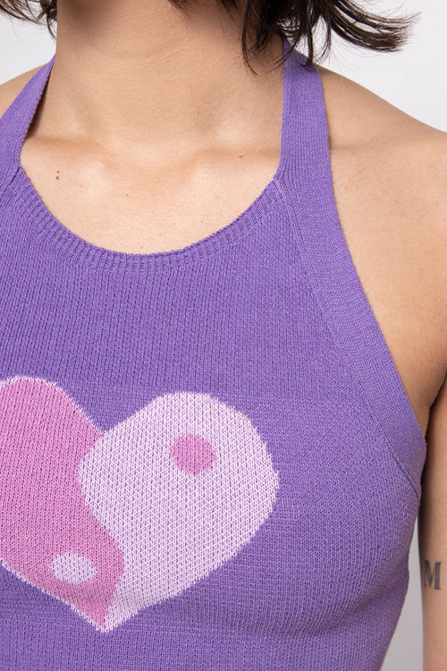 Top Heart Yin Yang Purple