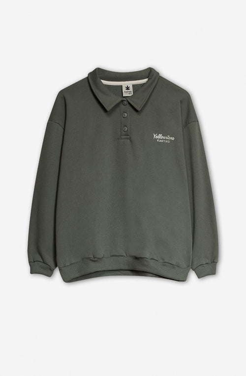 Sweat-shirt Bear YellowStone Old Green