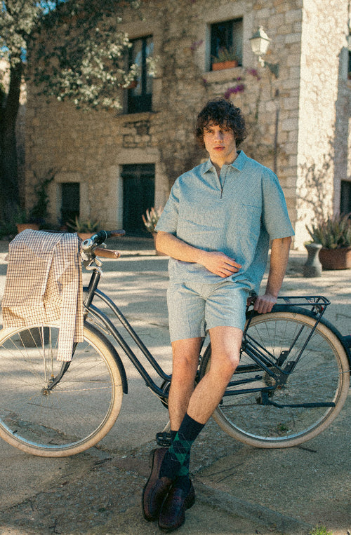 Baracoa Half Zip Blue Shirt