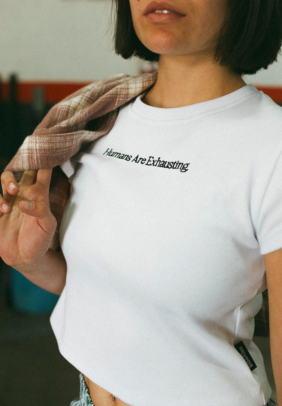 T-shirt Humans Are Exhausting White
