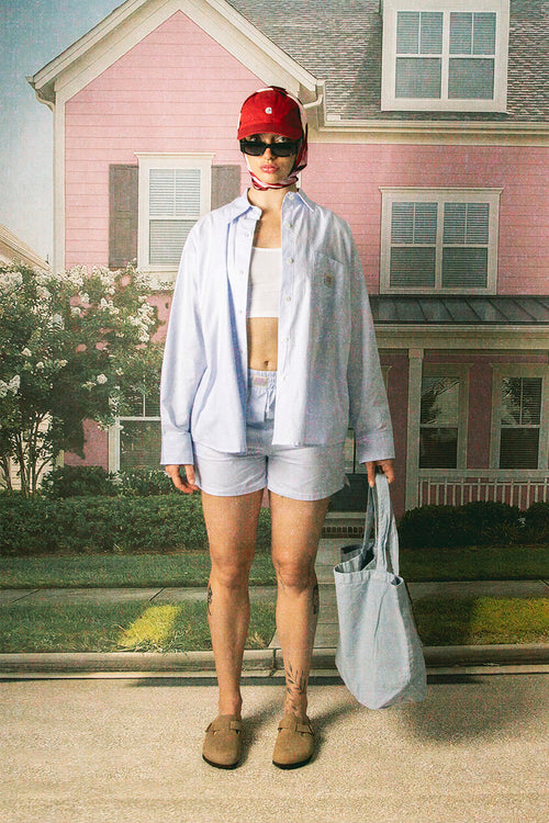 Streifenshirt Dark People Blau/ Weiß