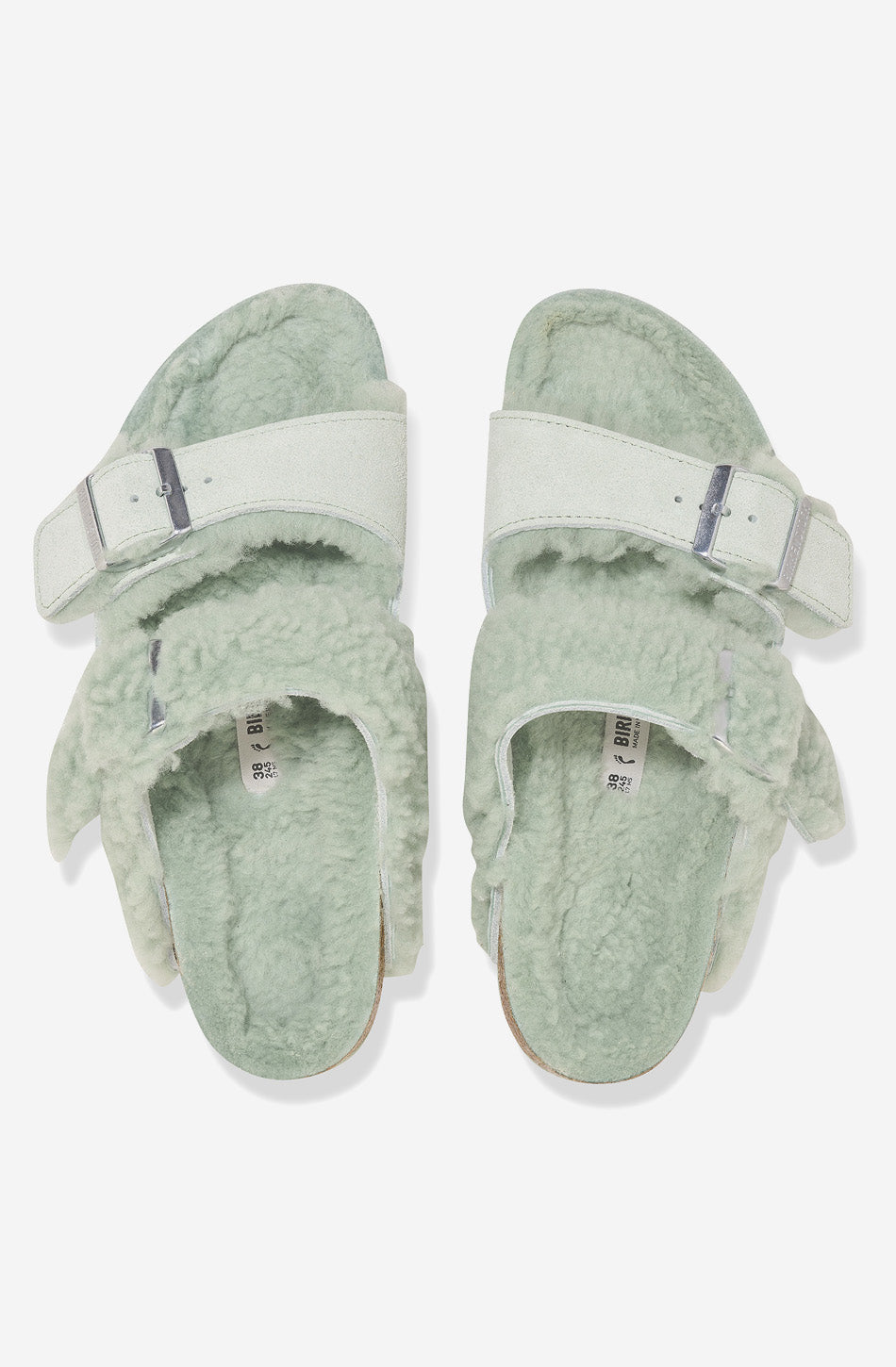 Birkenstock – Sandalen aus geteiltem Teddyleder