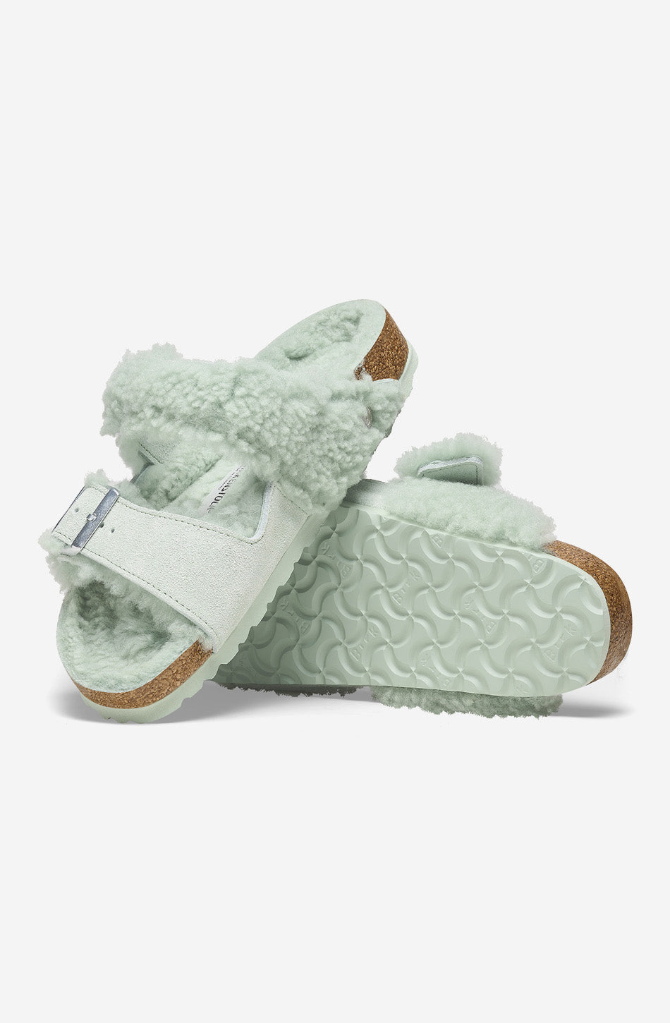 Birkenstock – Sandalen aus geteiltem Teddyleder