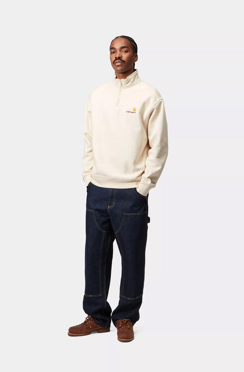 Sudadera Carhartt WIP Half Zip American Script Sweatshirt Natural 
