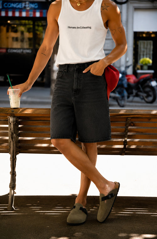 Bermuda Loose Baggy Denim Noir