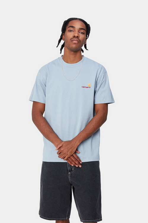 Camiseta Carhartt WIP American Script Frosted Blue