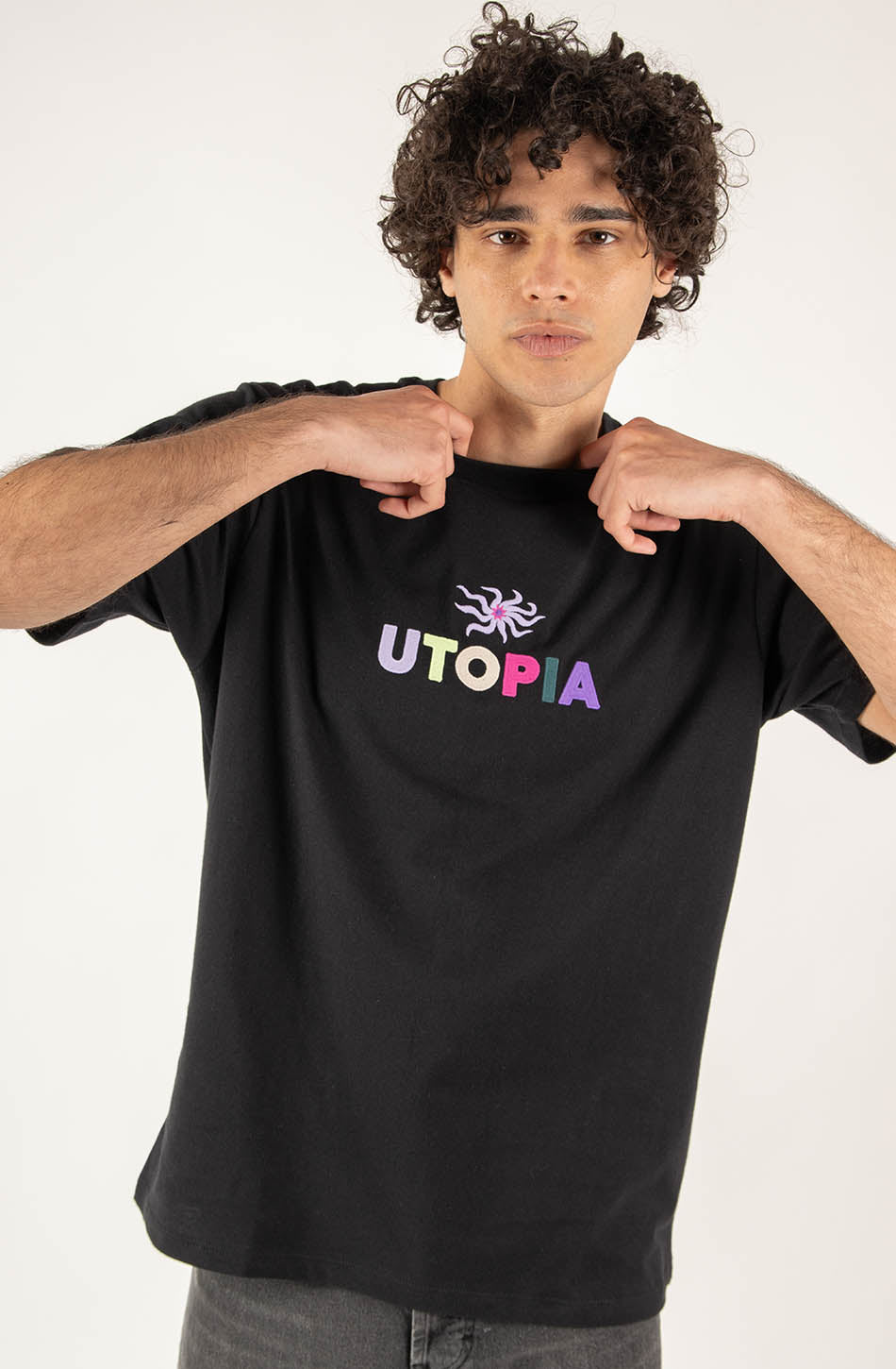 Schwarzes T-Shirt Utopia