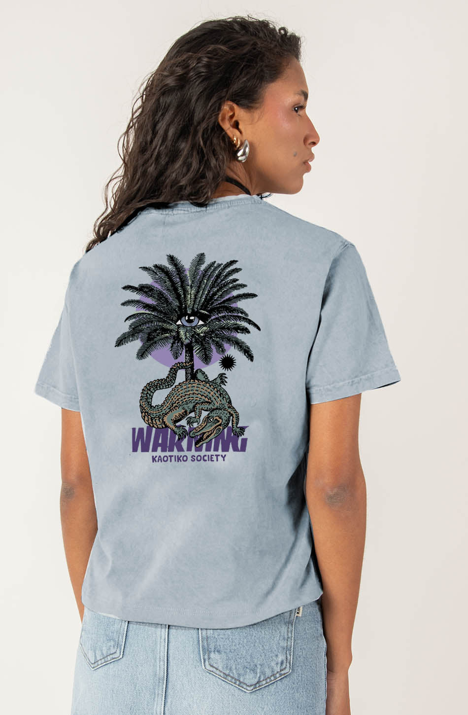 Avertissement délavé T-shirt en acier