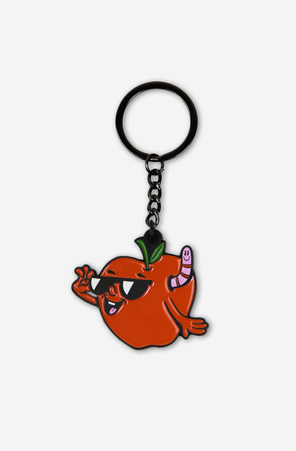 Porte-clés pomme en métal