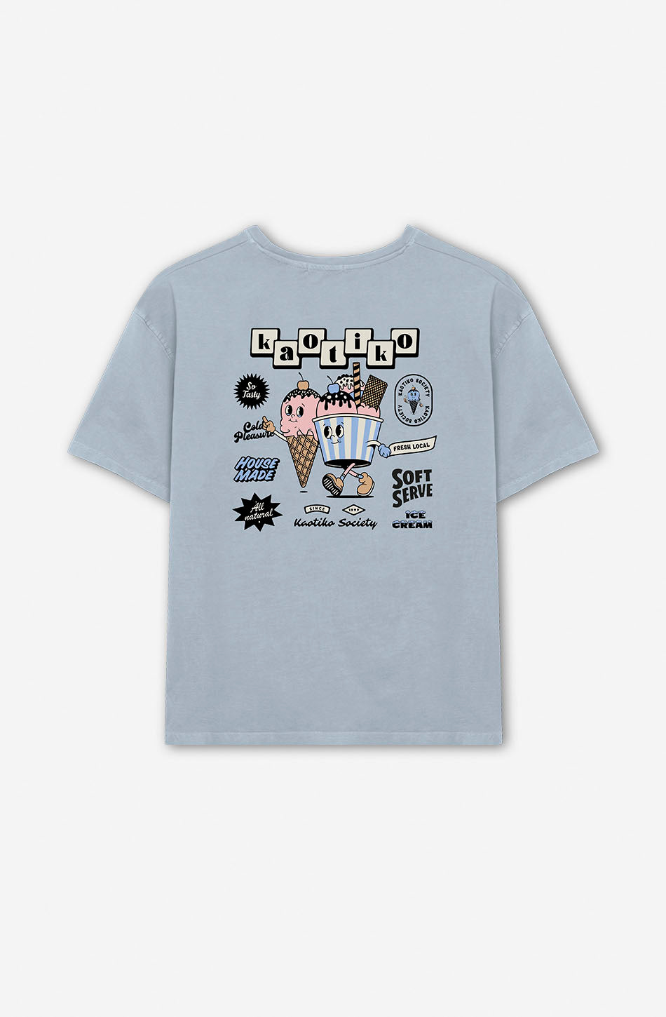 T-shirt en acier lavé à la crème glacée