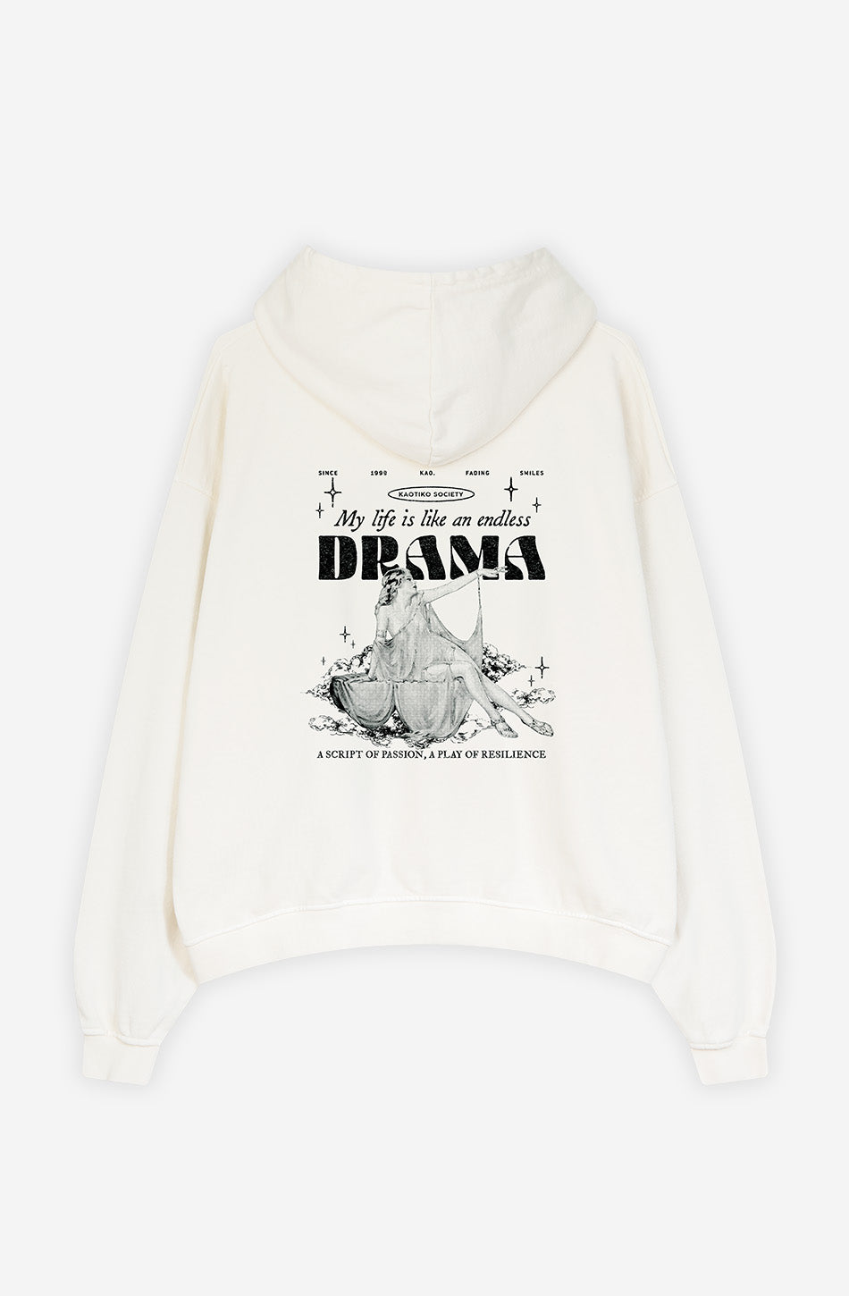 Gewaschenes Drama-Elfenbein-Sweatshirt