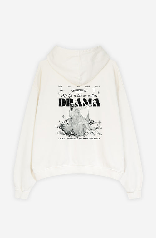 Gewaschenes Drama-Elfenbein-Sweatshirt