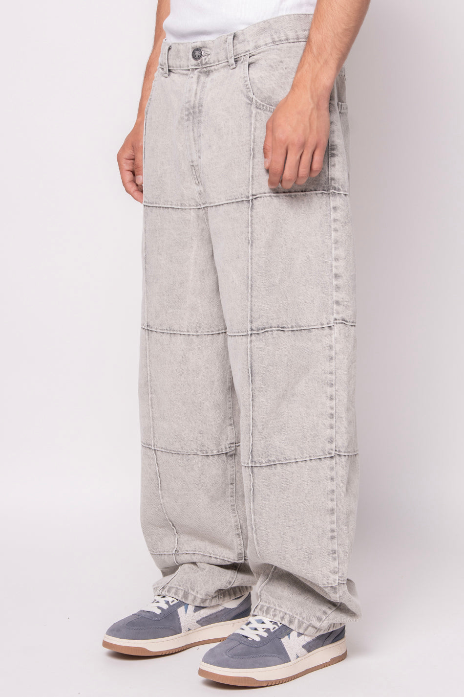 Pantalon Washed Patched Pearl Gray