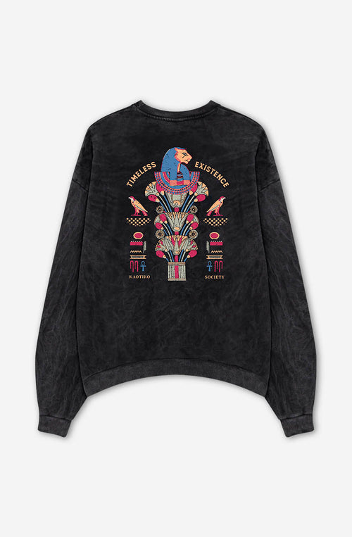 Sweat-shirt Washed Timeless Existence Black 