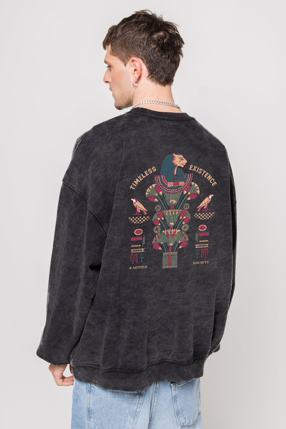 Washed Timeless Existence Black Sweatshirt
