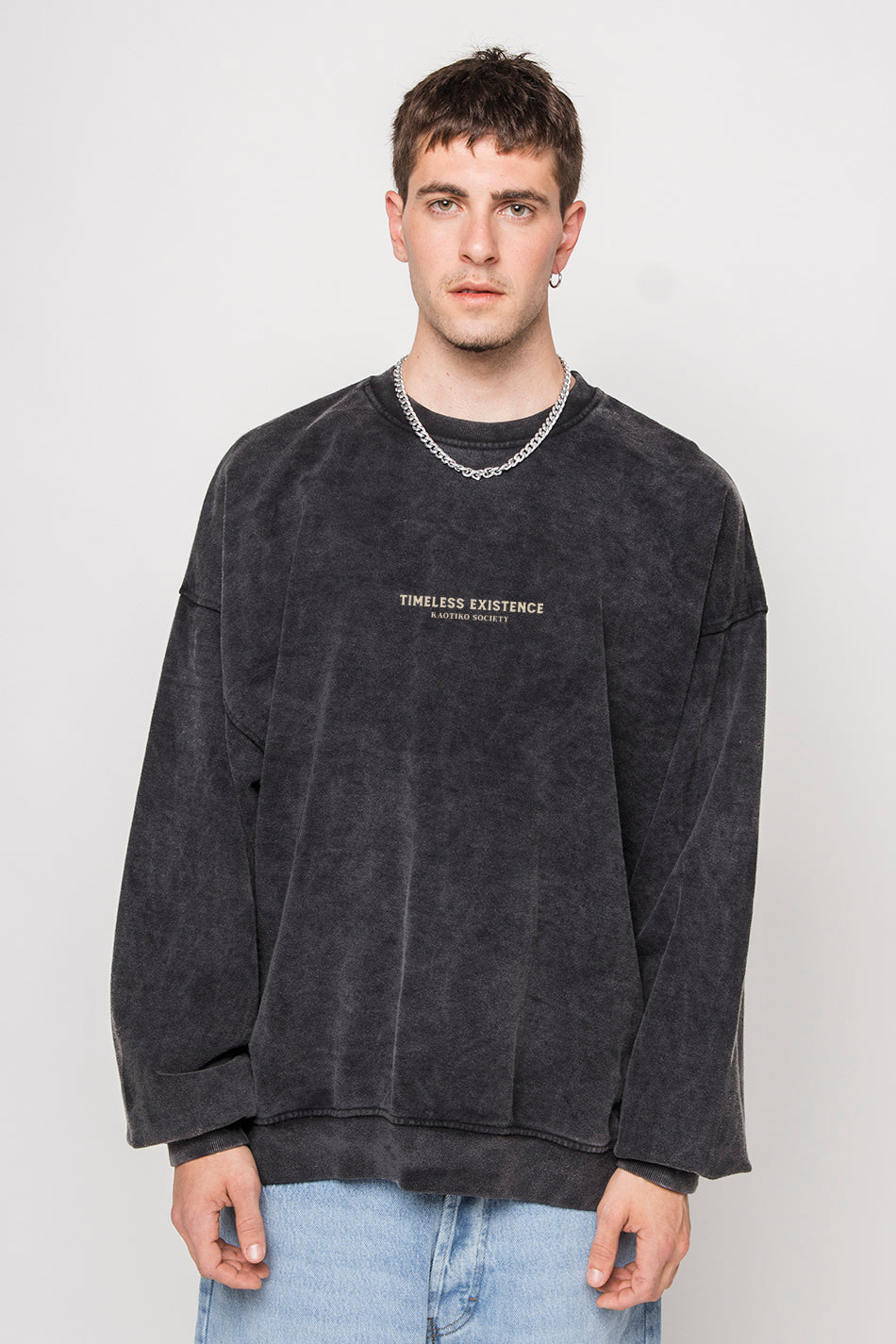 Washed Timeless Existence Black Sweatshirt