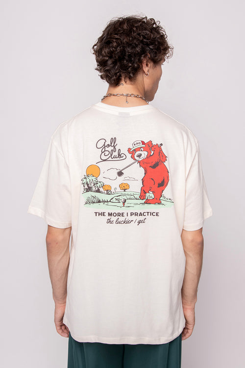 Elfenbeinfarbenes T-Shirt „Golf Club“