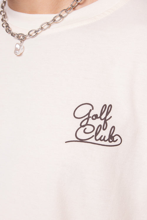 Elfenbeinfarbenes T-Shirt „Golf Club“