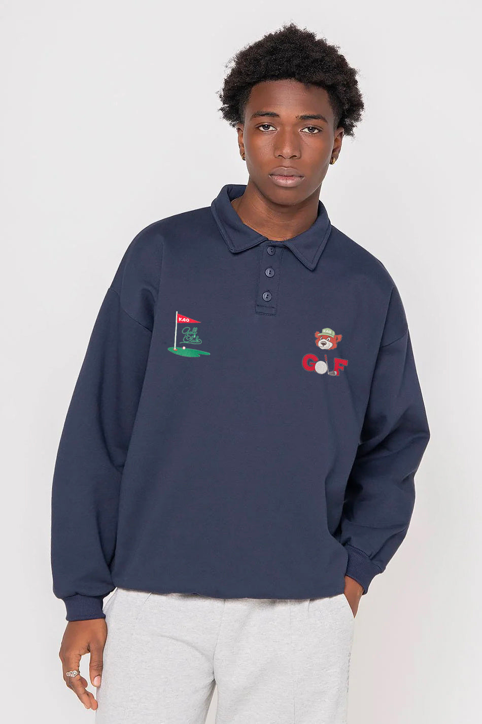 Sudadera Button Bear Golf Club Navy