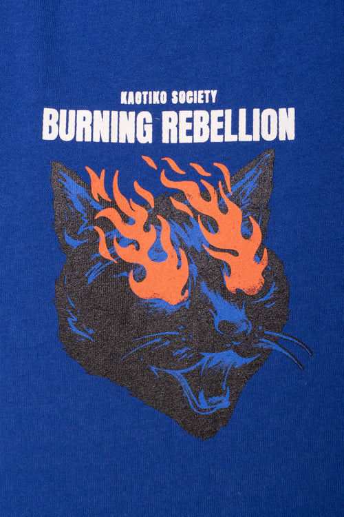 Camiseta Cropped Burning Rebellion Navy