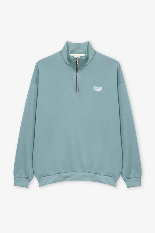 Half Zip Kaotiko Society Steel Sweatshirt