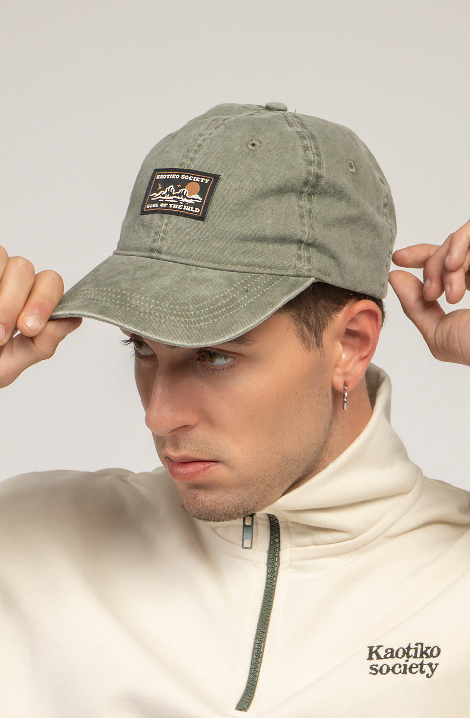 Organic Western Washed Khaki Cap
