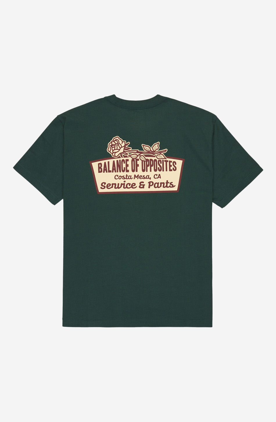 RVCA – T-Shirt „Rose Sign“ in Jägergrün