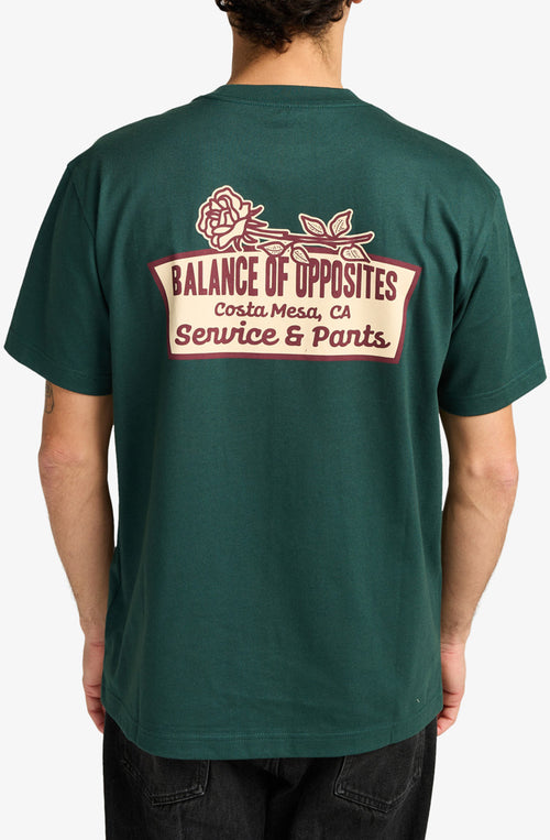 RVCA – T-Shirt „Rose Sign“ in Jägergrün