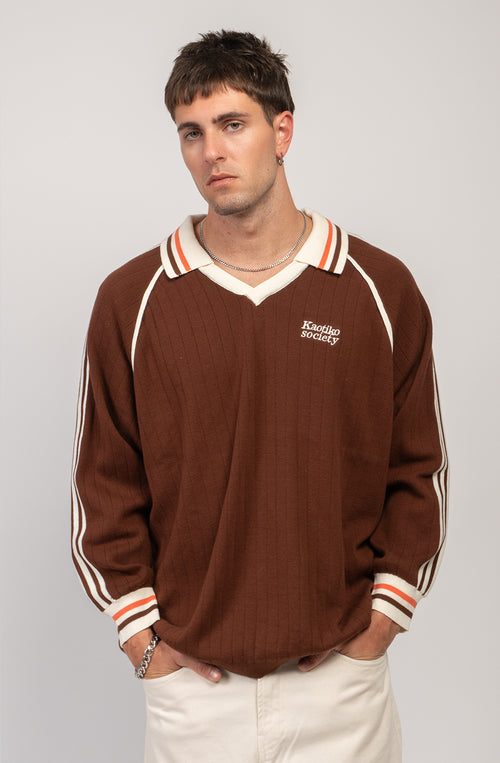 Polo Retro Sport Kaotiko Society Brown 