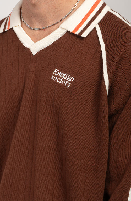 Polo Retro Sport Kaotiko Society Brown 