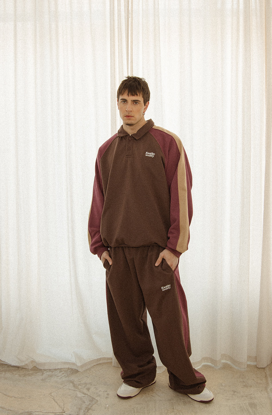 Polo Hudson Marron/Bourgogne foncé/Sable